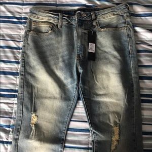 Mens black wash skinny jeans